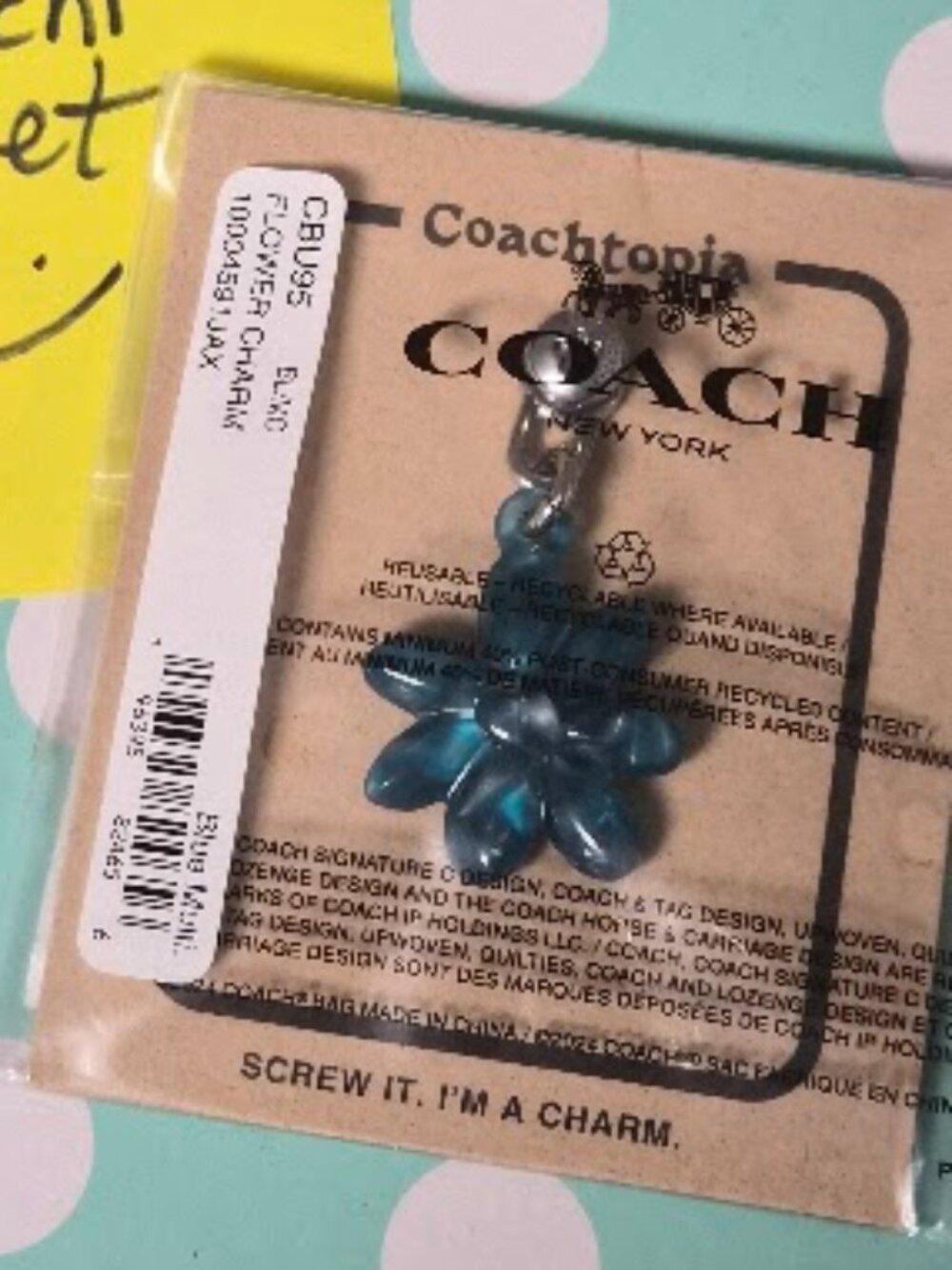 Coach Coachtopia Flower Bag Charm With Screwback - CBU95